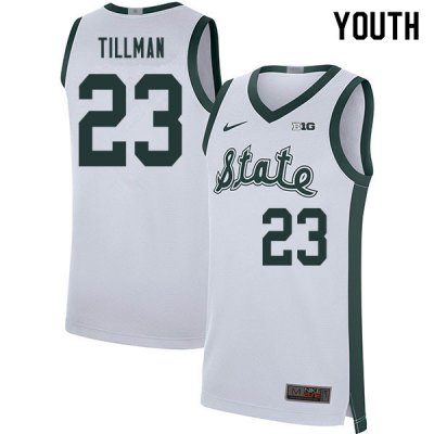 Youth Xavier Tillman Michigan State Spartans #23 Nike NCAA 2020 Retro White Authentic College Stitched Basketball Jersey KO50Z64FL